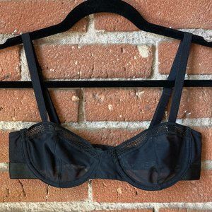 NEGATIVE Black Mesh Balconette Bra